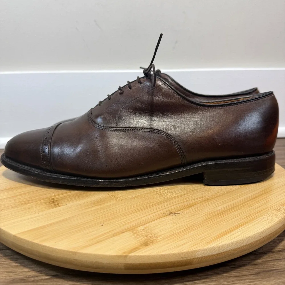 Allen Edmonds Byron Oxford Mens 10.5 C Brown Cap Toe Brogue 14380
